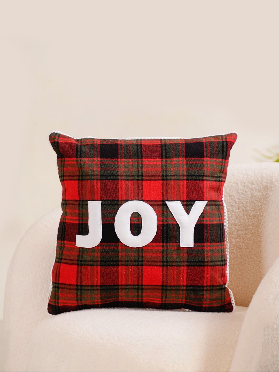 

Nestasia Red & White Checked Square Cushion Covers