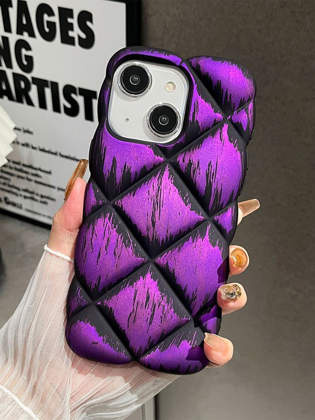 

Luxury Kase Abstract Printed iPhone 13 Back Case Mobile Accessories, Purple