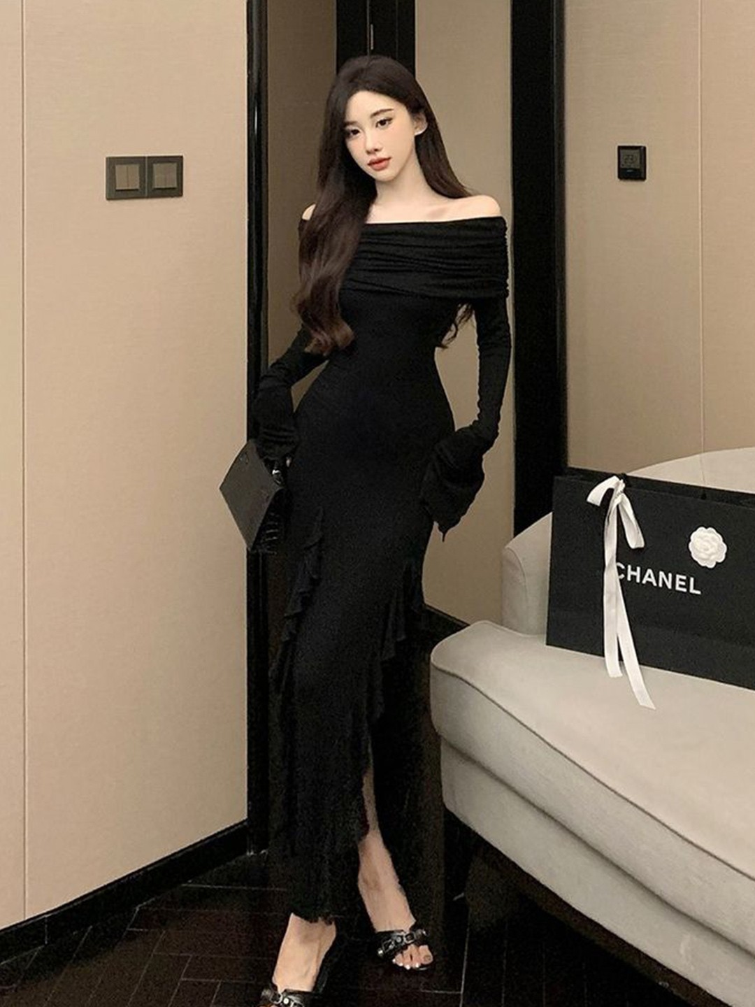 

LULU & SKY Maxi Dress, Black