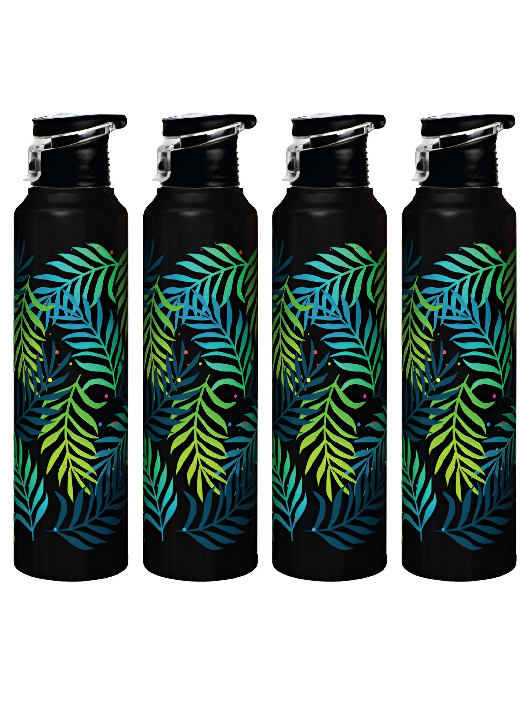 

Speedex Black & Green 4 Pieces Tropical Printed Stainless Steel Water Bottle 1L