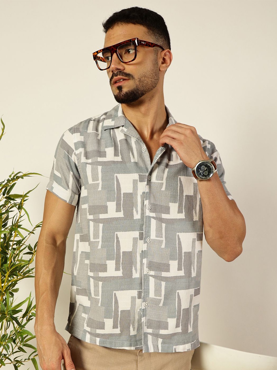 

VALEN CLUB Men Premium Opaque Party Shirt, Olive