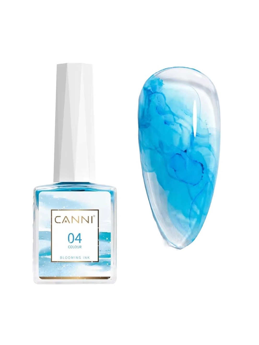 

CANNI Liquid Smoke Bubble Varnish Gradient Painting Nail Polish Ink 04, Blue