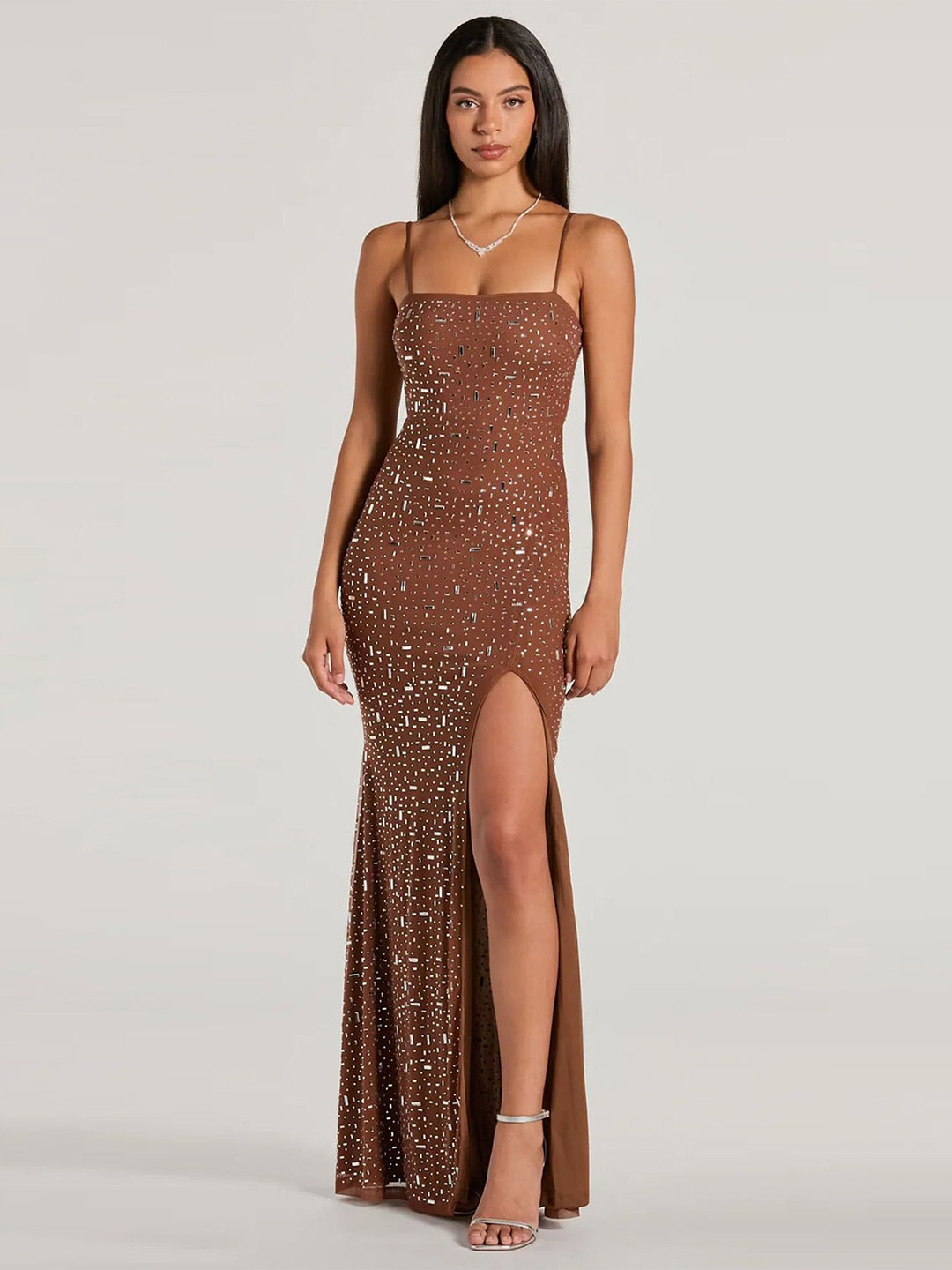 

LULU & SKY Maxi Dress, Brown