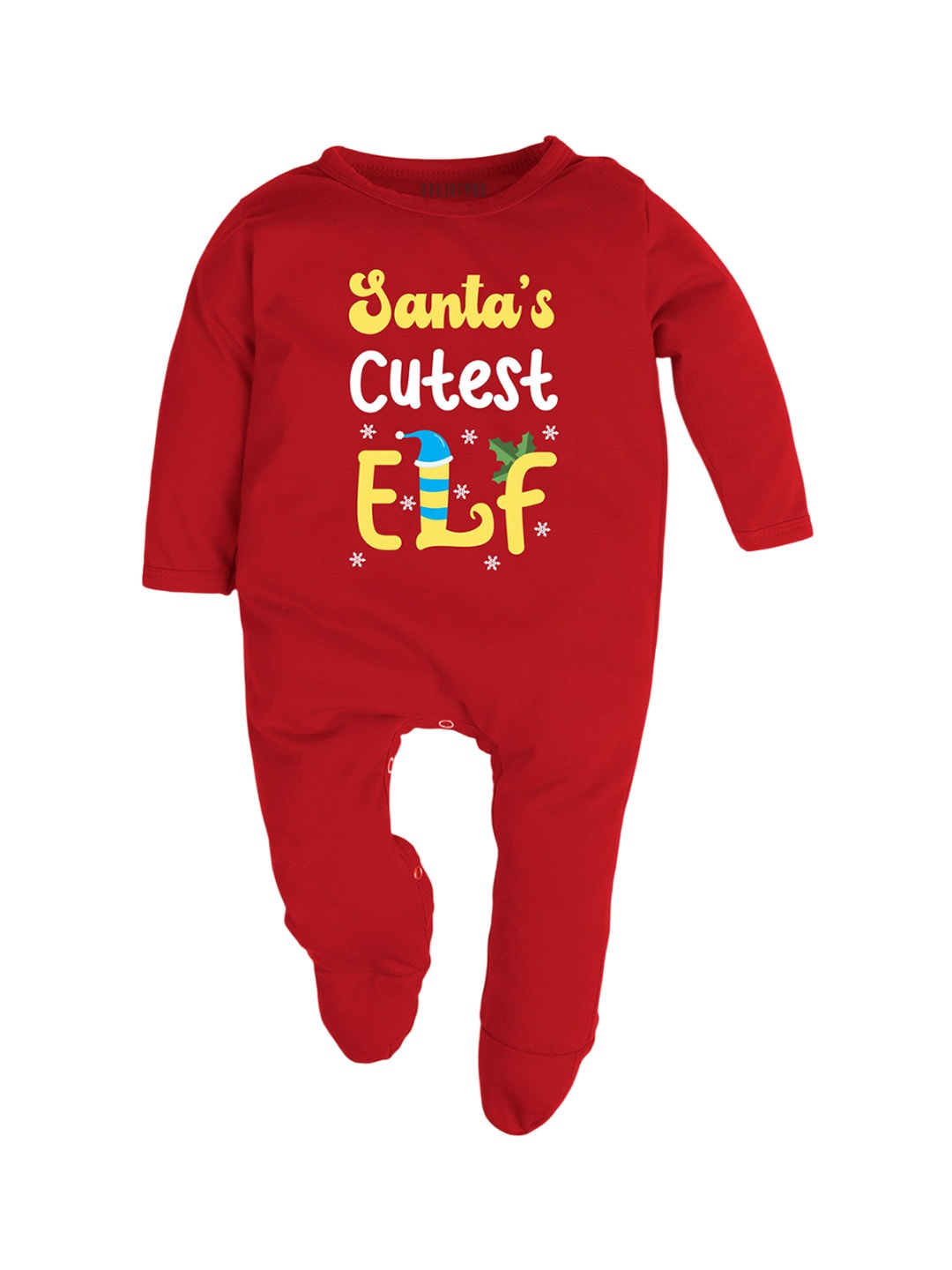 

FFLIRTYGO Christmas Infants Printed Cotton Sleepsuit, Red