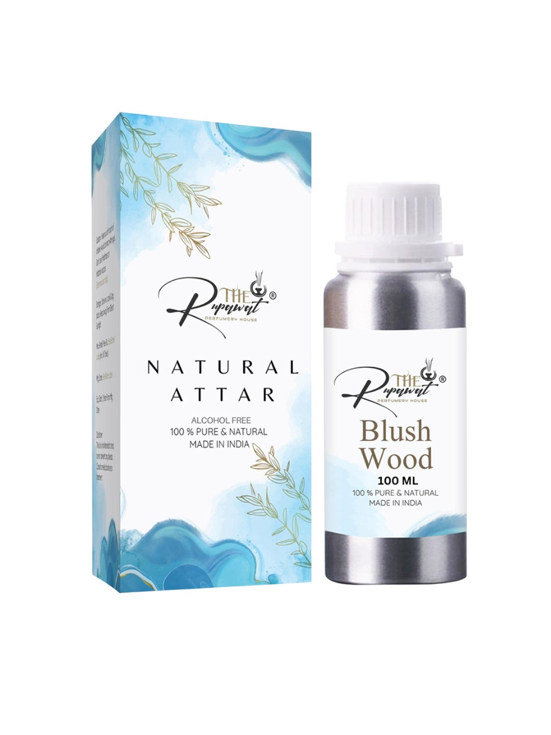 

THE RUPAWAT Perfumery House Blush Wood Natural & Pure Alcohol Free Attar- 100 ml, Transparent