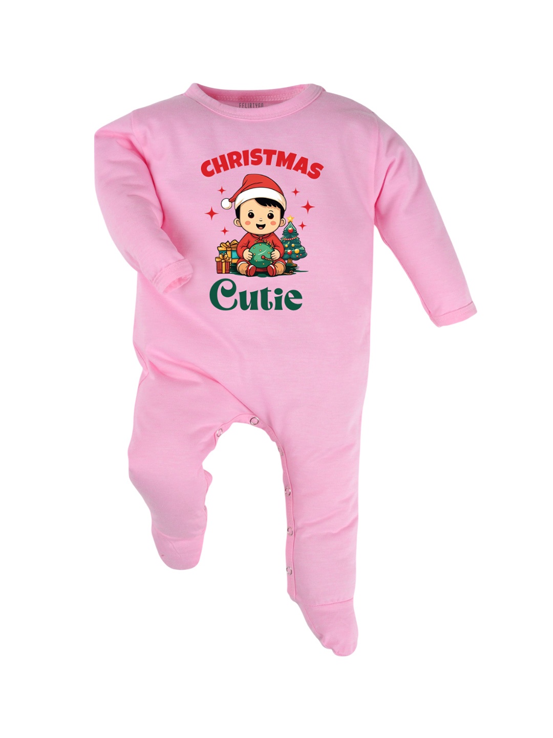 

FFLIRTYGO Infants Printed Pure Cotton Sleepsuit, Pink