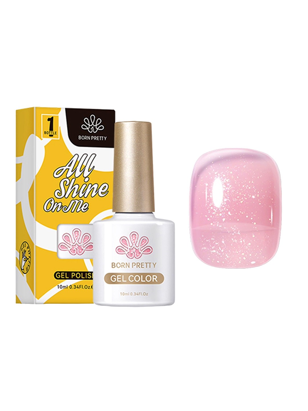 

BORN PRETTY All Shine On Me Glitter Gel Nail Polish - 10 ml - JN55, Pink