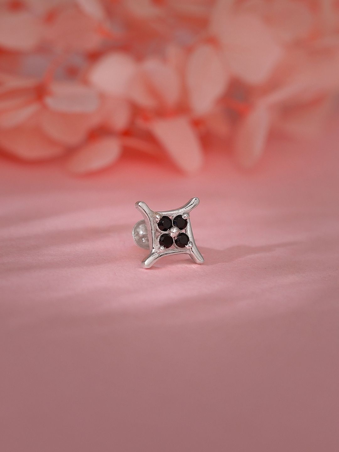 

GIVA Rhodium-Plated Stud Nosepin, Silver