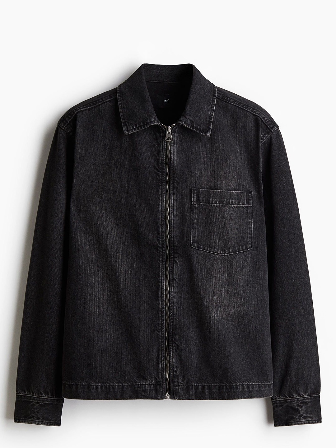 

H&M Regular Fit Denim Overshirt, Black