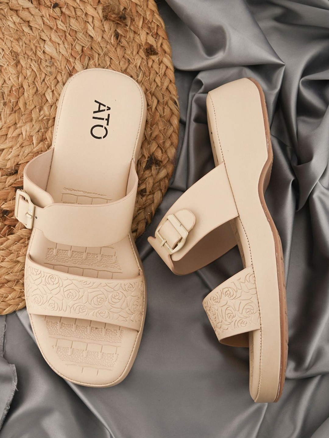 

ALL TABS OPEN Wedge Sandals, Beige