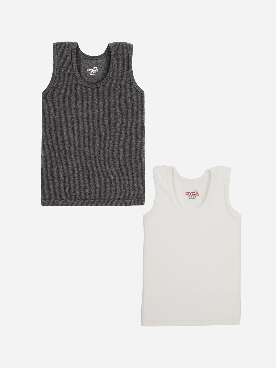 

DYCA Kids Pack Of 2 Cotton Sleeveless Thermal Tops, Charcoal