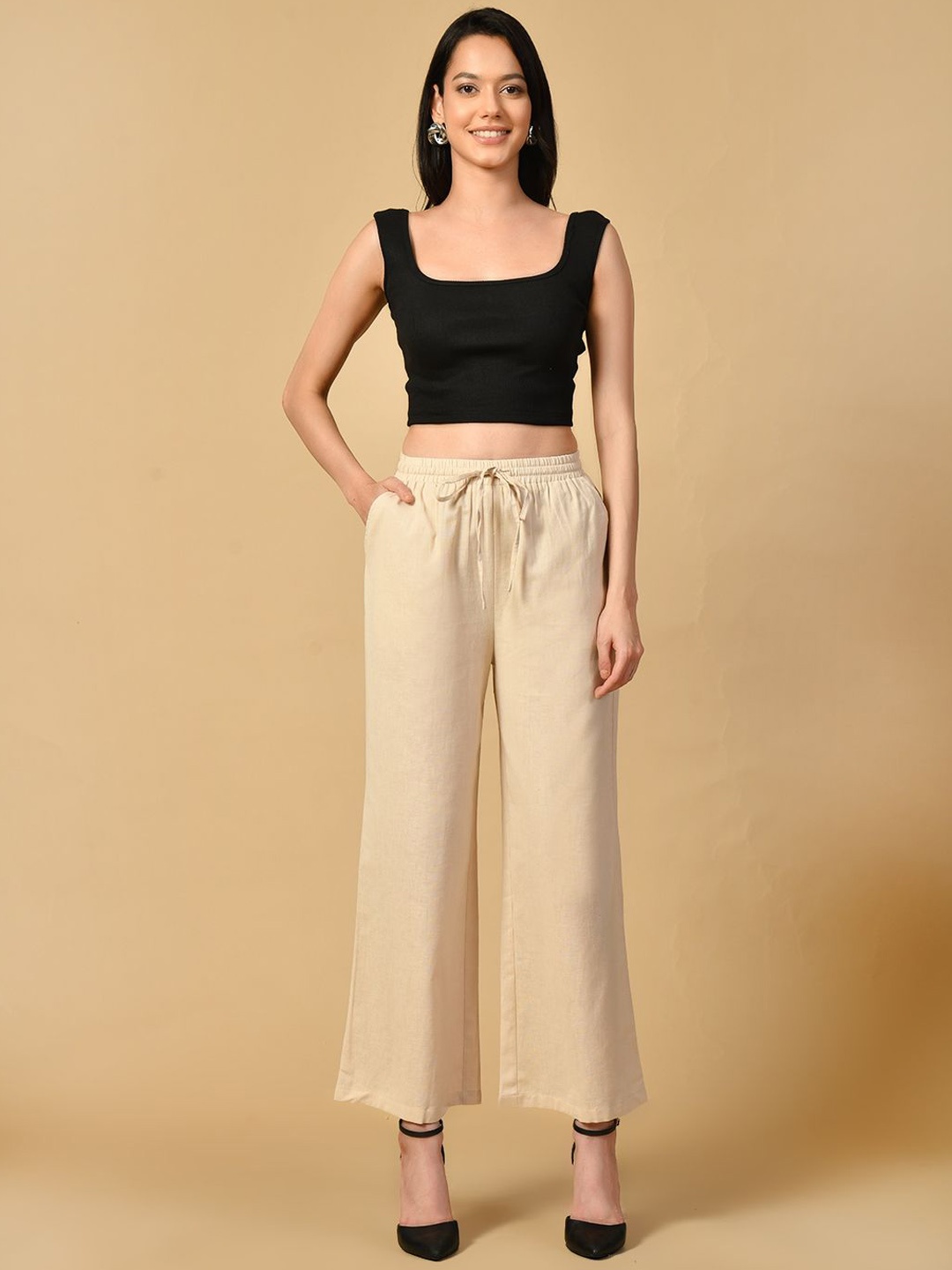 

all about you Women Pleated Trousers, Beige