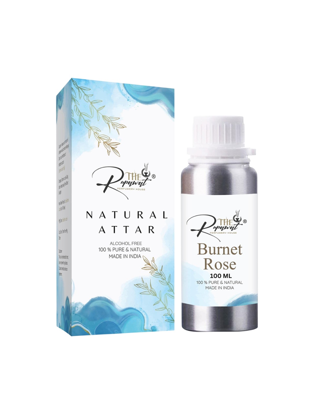 

THE RUPAWAT Perfumery House Burnet Rose 100% Natural & Pure Alcohol Free Attar- 100 ml, Transparent