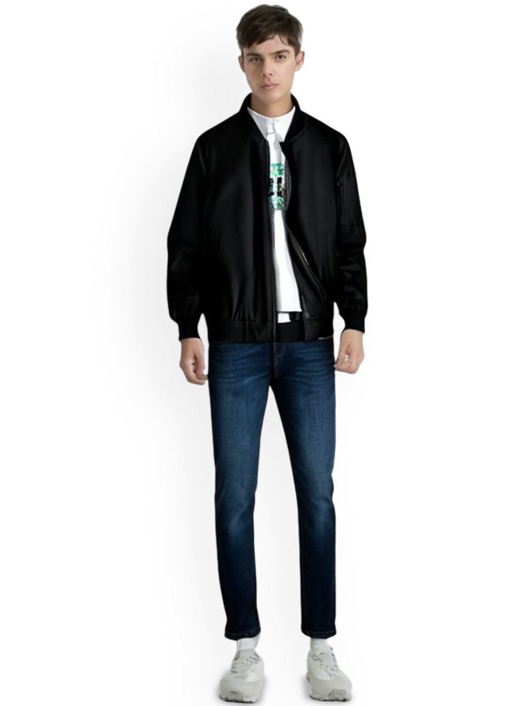 

StyleCast x Revolte Men Lightweight Open Front Jacket, Black
