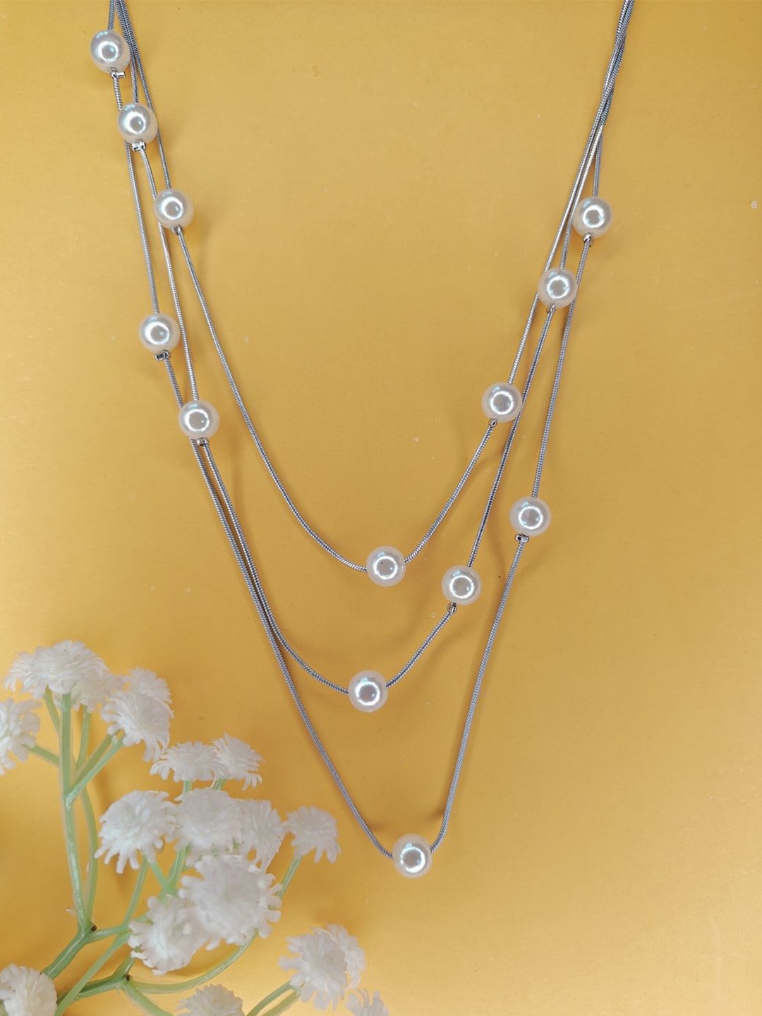 

NVR Girls Silver-Plated Layered Chain