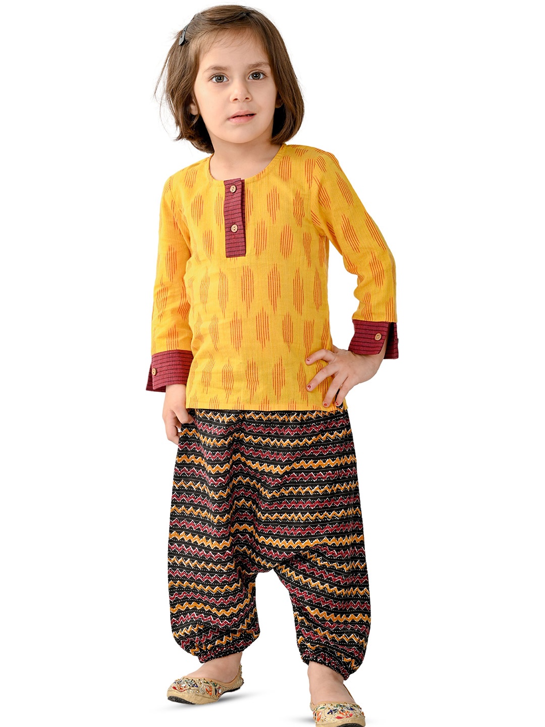 

Tiny Bunnies Girls Printed Top with Trousers, Yellow