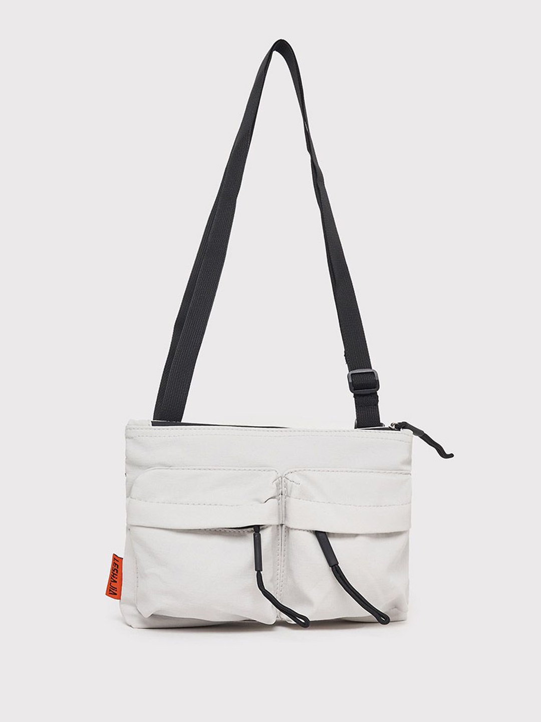 

Styli Women Unisex Utility solid multi compartment shoulder bag, White