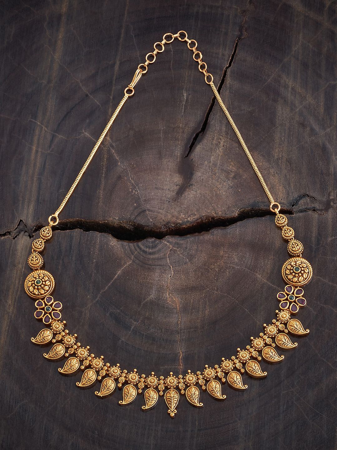 

Kushal's Fashion Jewellery Copper Gold-Plated Antique Necklace