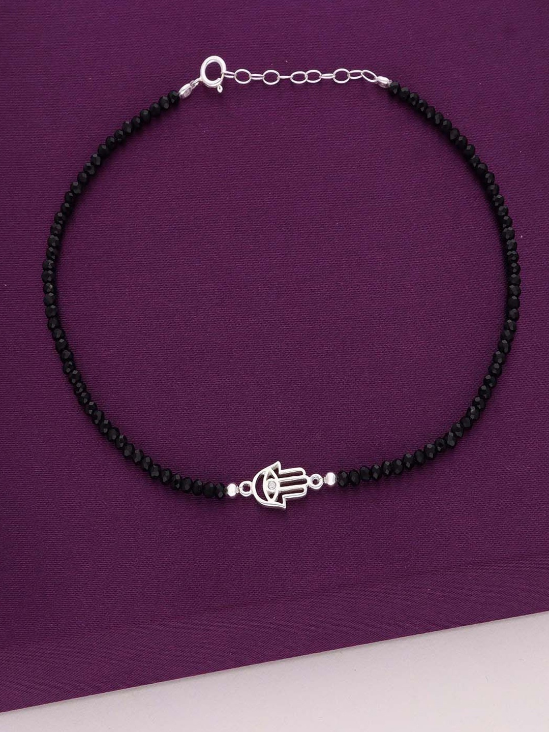 

KAI JEWEL Rhodium-Plated Artificial Stones Anklet, Silver