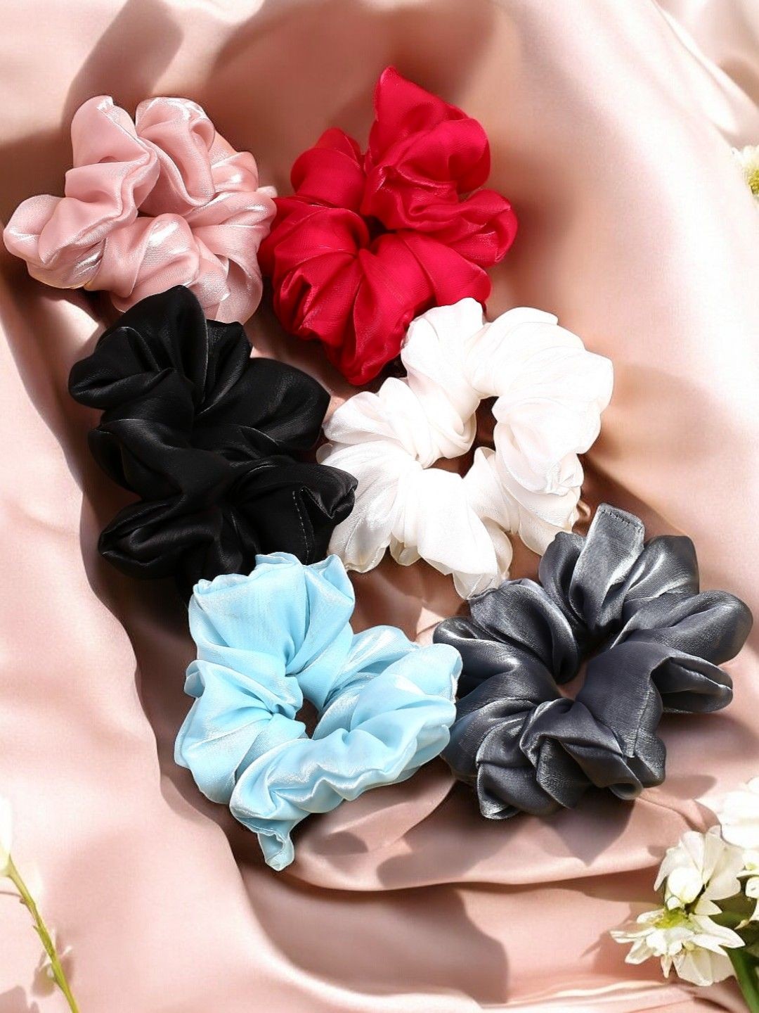 

fabula Women Set of 6 Embellished Ponytail Holders, Black