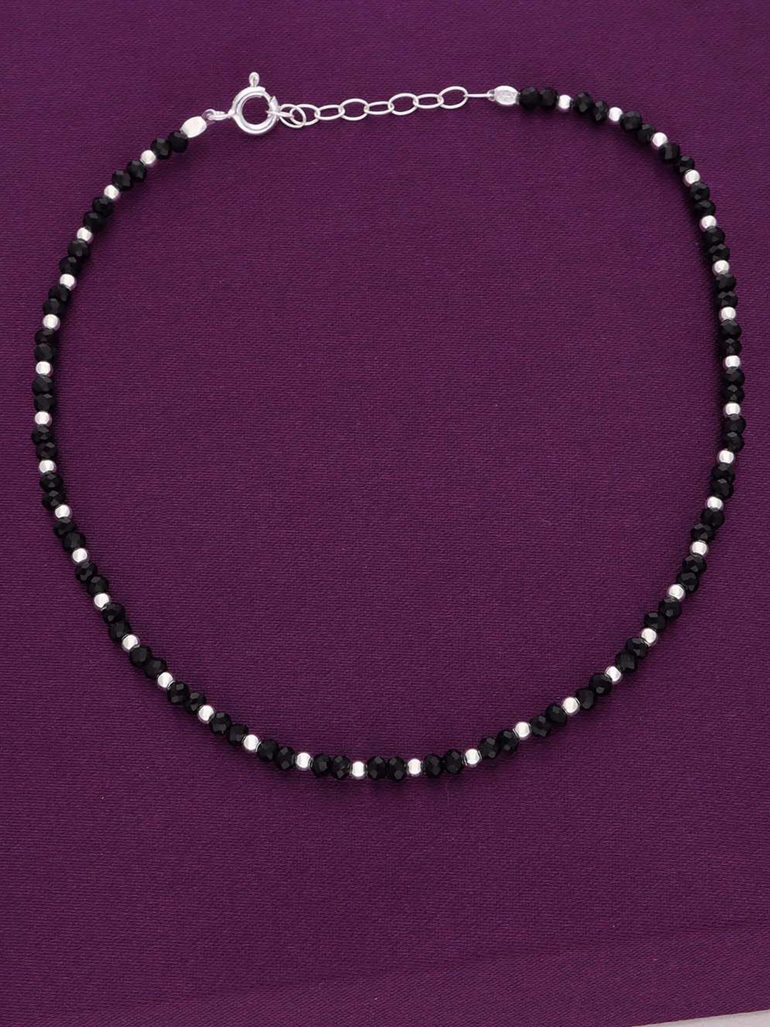 

KAI JEWEL Rhodium-Plated Artificial Stones Anklet, Silver