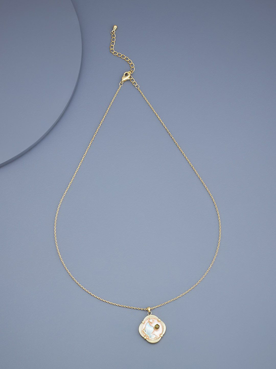 

Kushal's Fashion Jewellery Gold-Plated Pendant With Chain