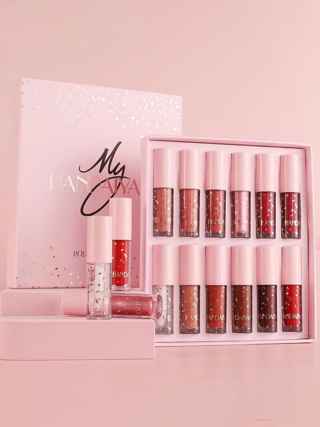 

HANDAIYAN Set Of 12 Liquid Lipstick - 2 ml Each-Shade 01-02-03-04-05-06-07-08-09-10-11-12, Nude
