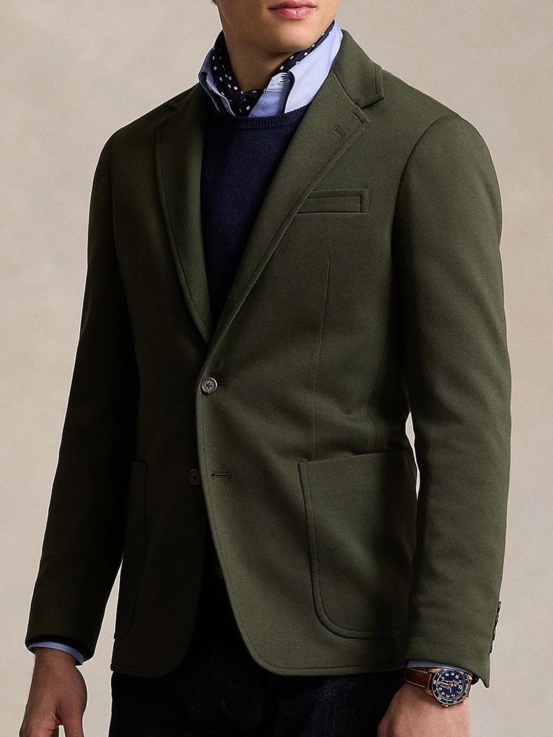 

Polo Ralph Lauren Single-Breasted Formal Blazer, Olive