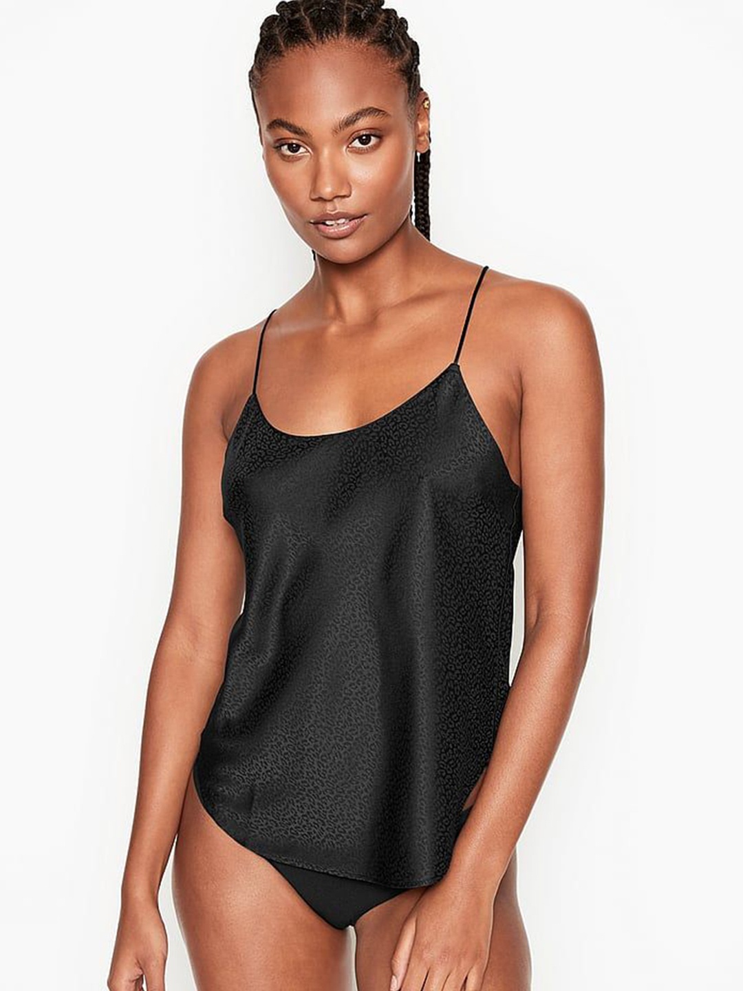 

Victoria's Secret Satin Racerback Cami Top, Black