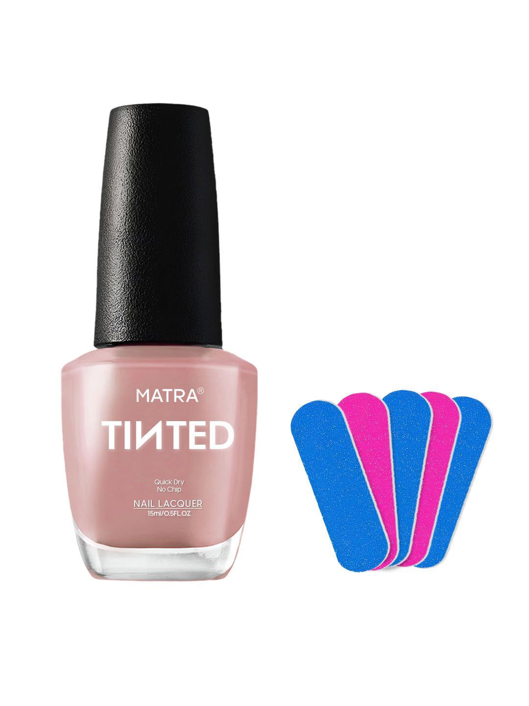 

MATRA Nail Polish With Free Mini Filers- 15ml- Taupe Pink