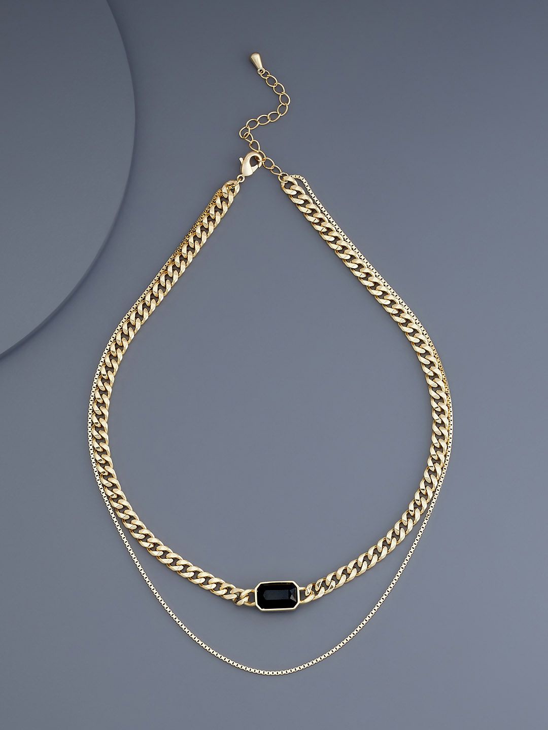 

Kushal's Fashion Jewellery Copper Gold-Plated Necklace, Black