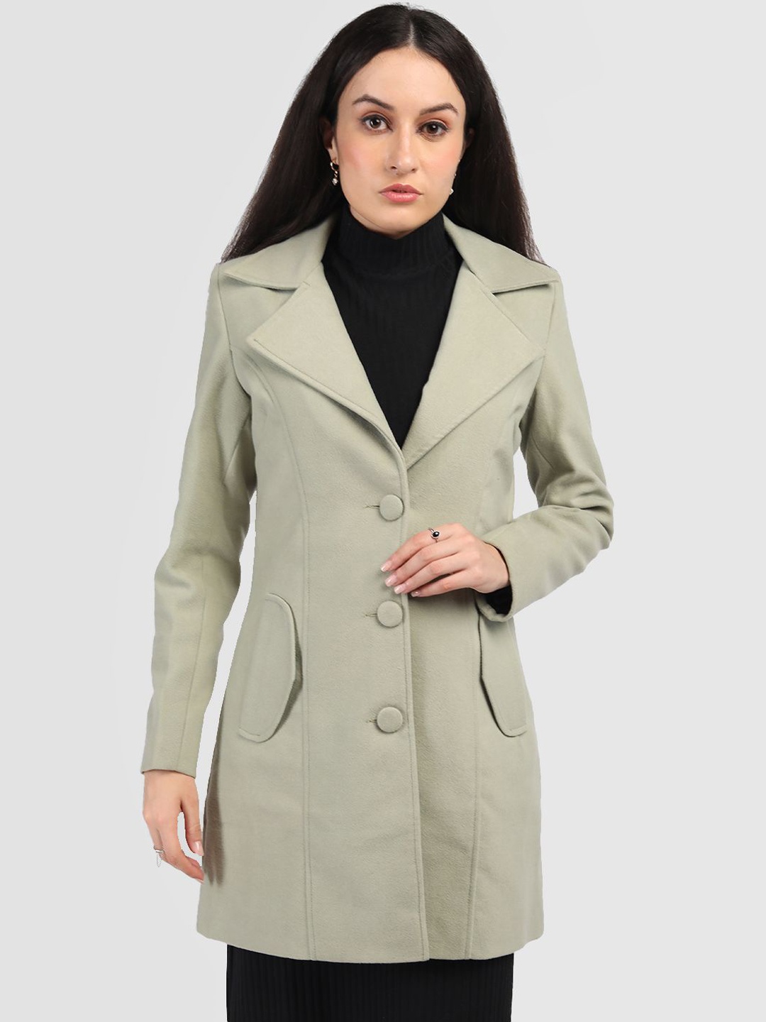 

The Roadster Lifestyle Co Single-Breasted Trench Coats, Green