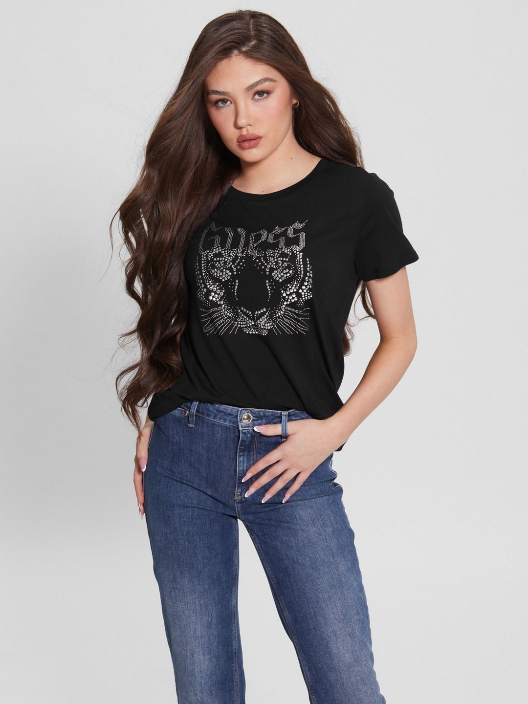

GUESS Women Pockets T-shirt, Black