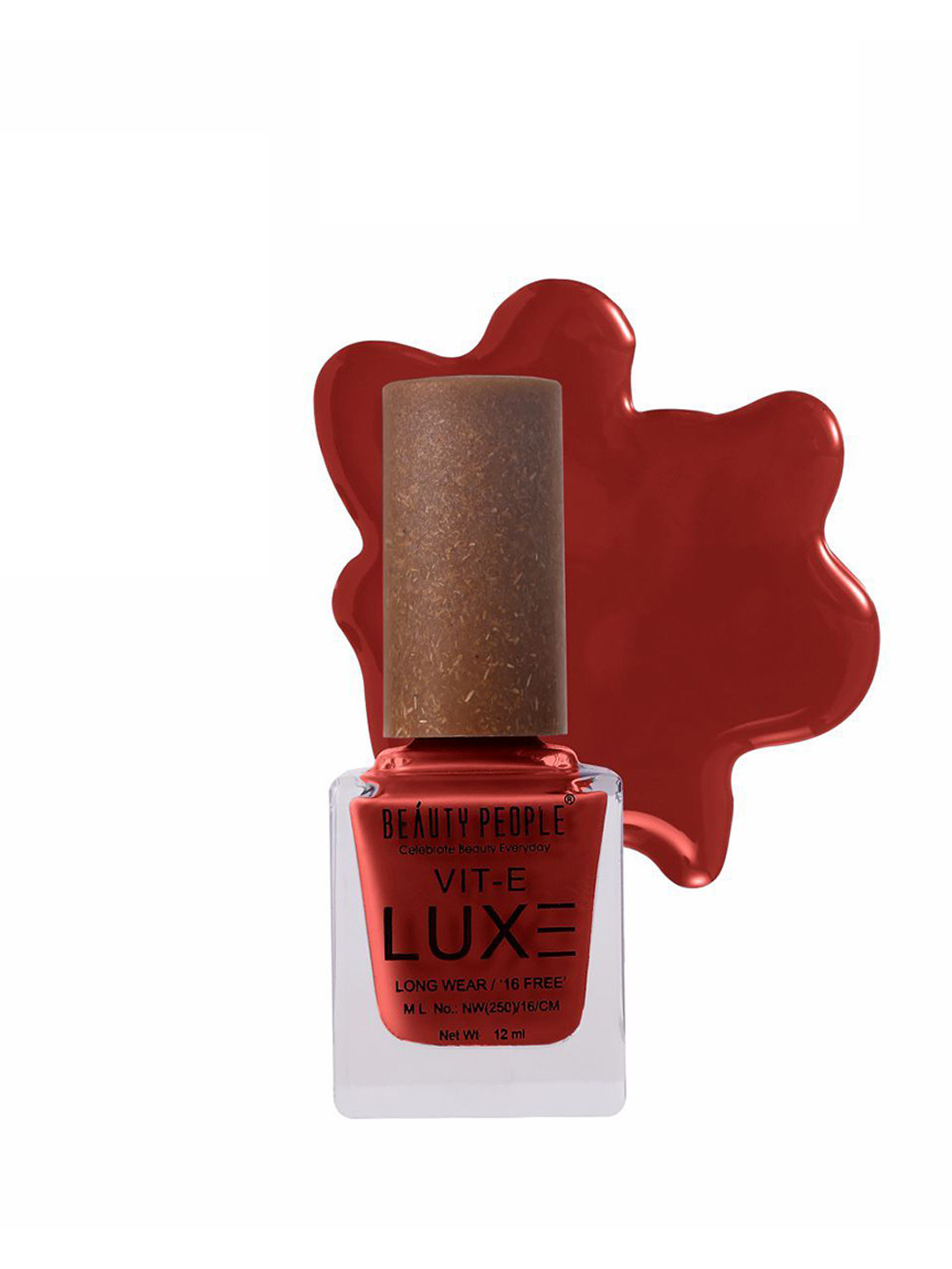 

Beauty People Luxe Premium Nail Polish Shade-Coral Coat-BP-41-12 ml, Red