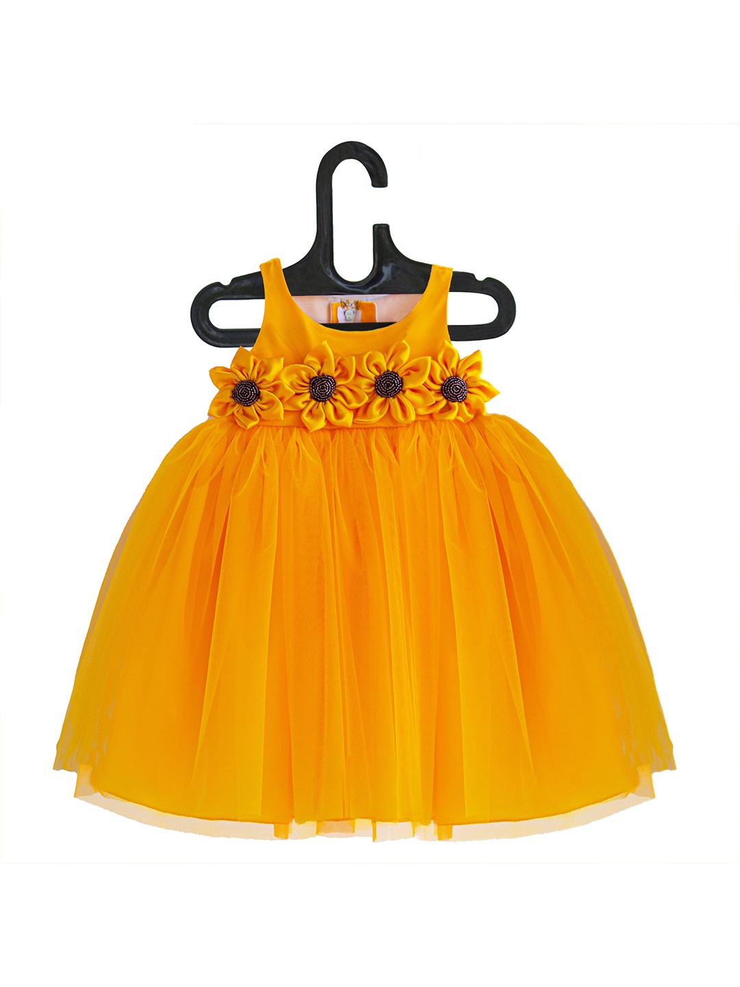 

STANWELLS KIDS Girls Net Empire Dress, Mustard