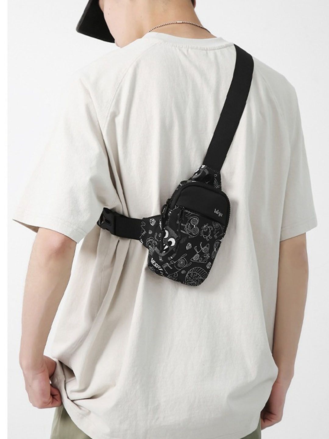 

StyleCast Black & White Graphic Printed Crossbody Backpack