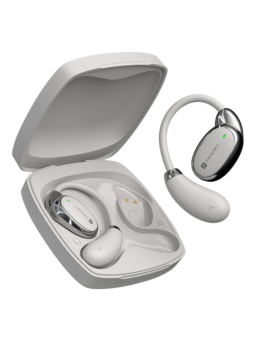 

Portronics Harmonics Twins 31 Smart OWS Earbuds, Beige