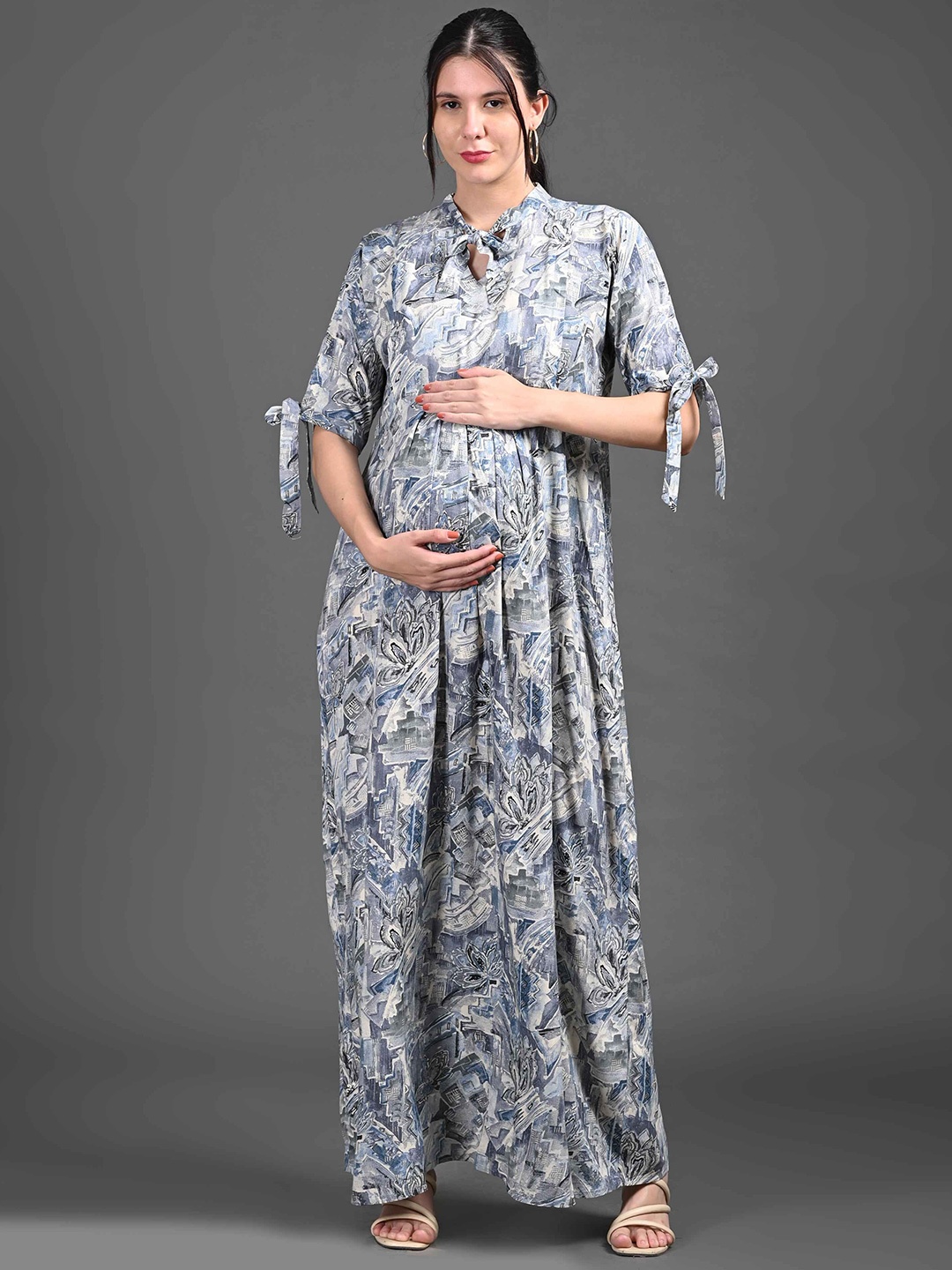 

GOLDSTROMS Floral Print Maternity Maxi Dress, Grey