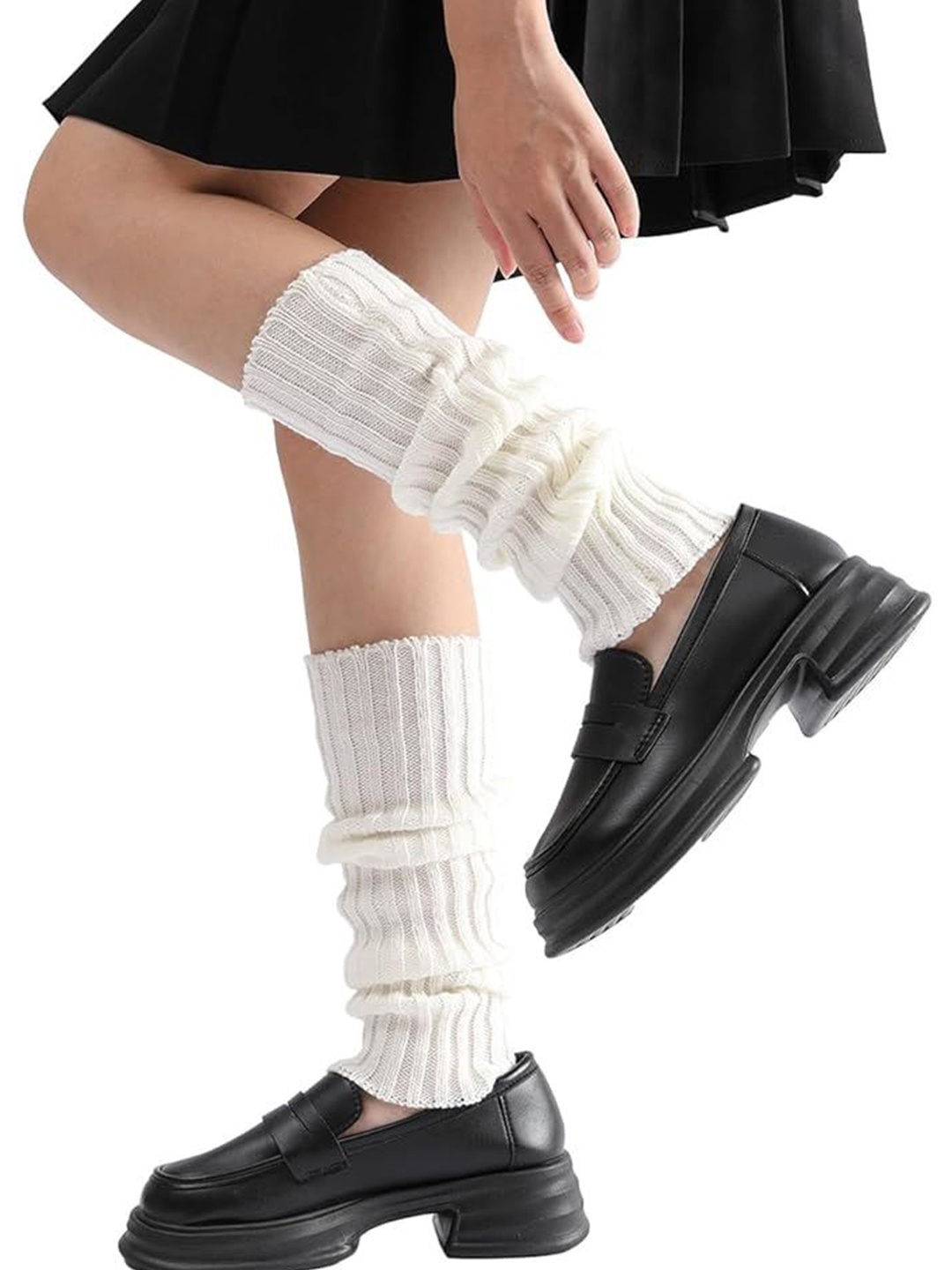 

Alexvyan Women Above Knee Socks, White