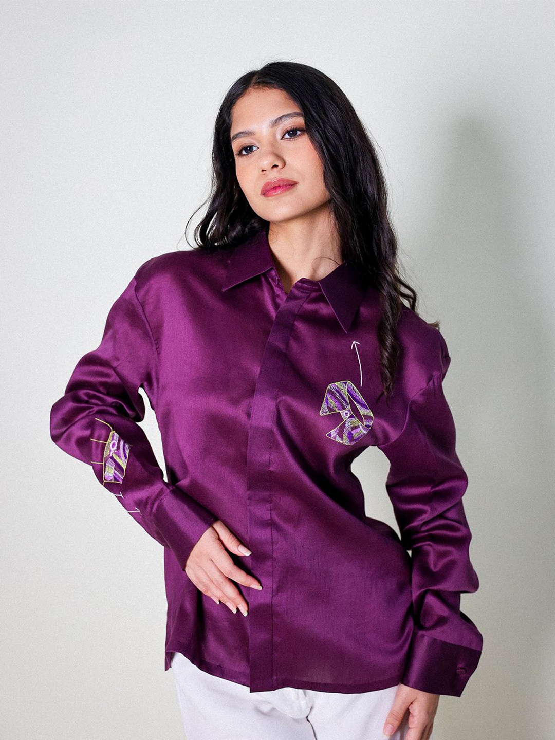 

Arya Giri Women Classic Opaque Casual Shirt, Purple