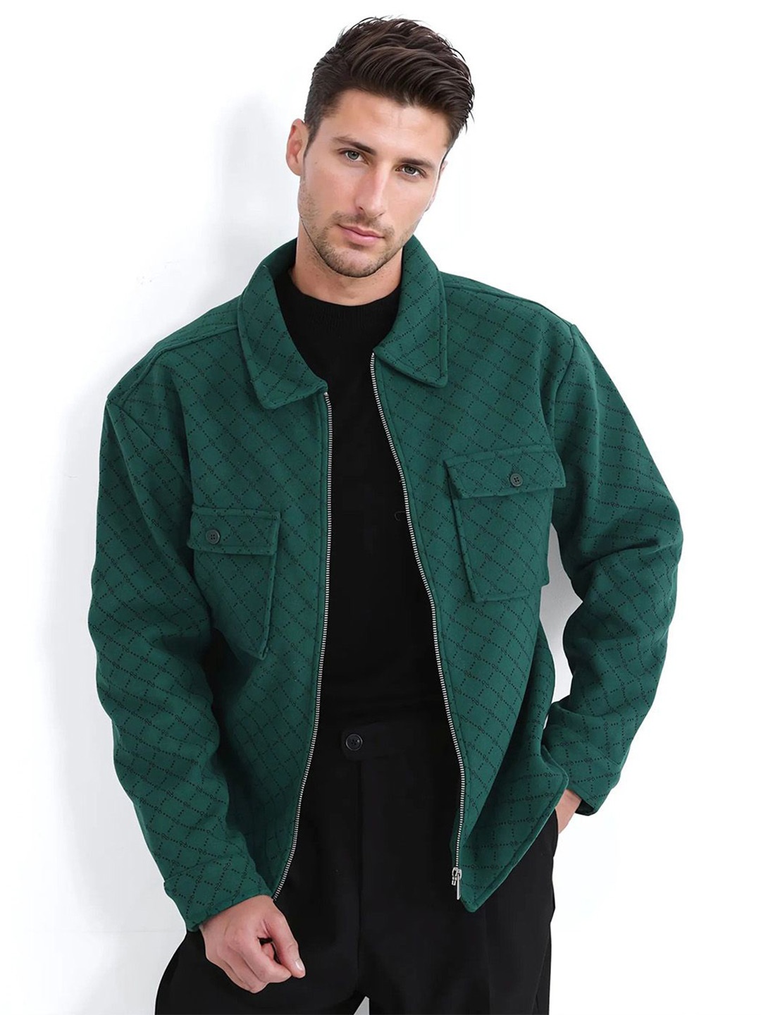 

RARE RABBIT Men Geometric Tailored Jacket, Green