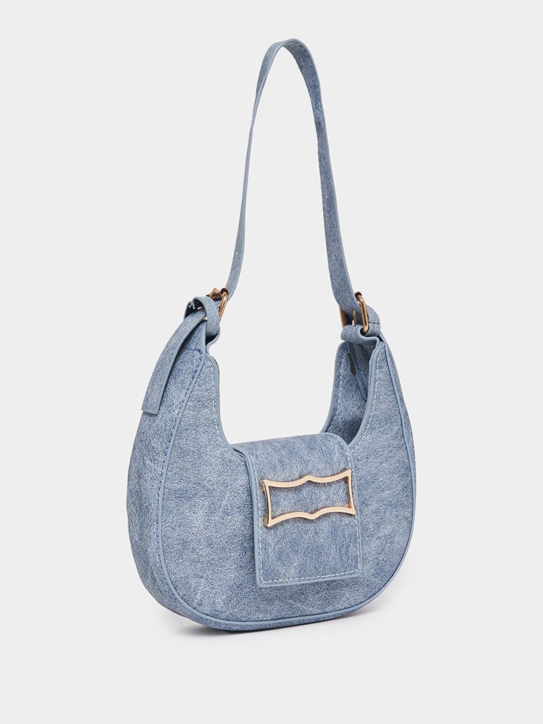

Styli Women Buckle Detail Denim Handheld Bag, Blue