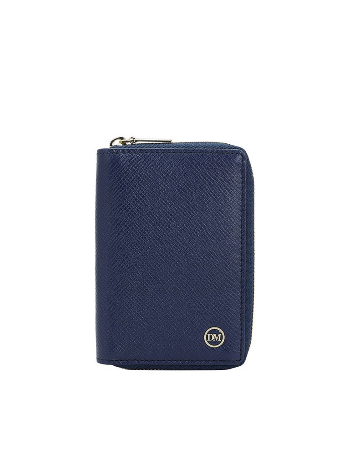 

Da Milano Unisex Textured Leather Card Holder, Blue