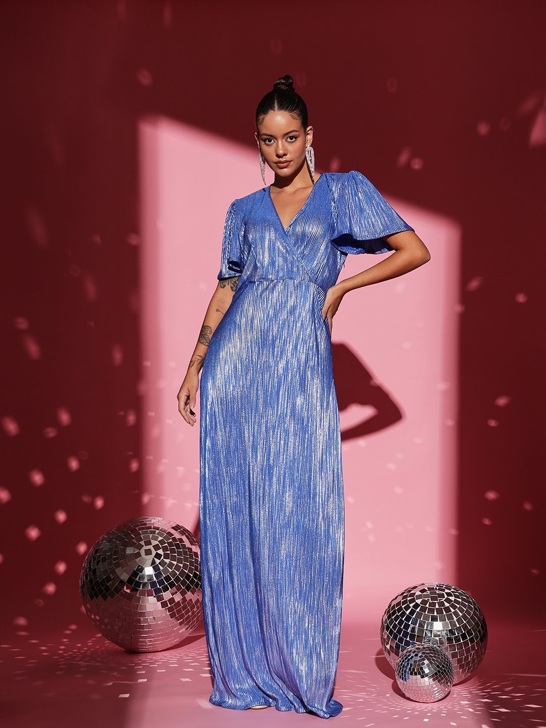 

The Roadster Lifestyle Co Self Design Maxi Dress, Blue
