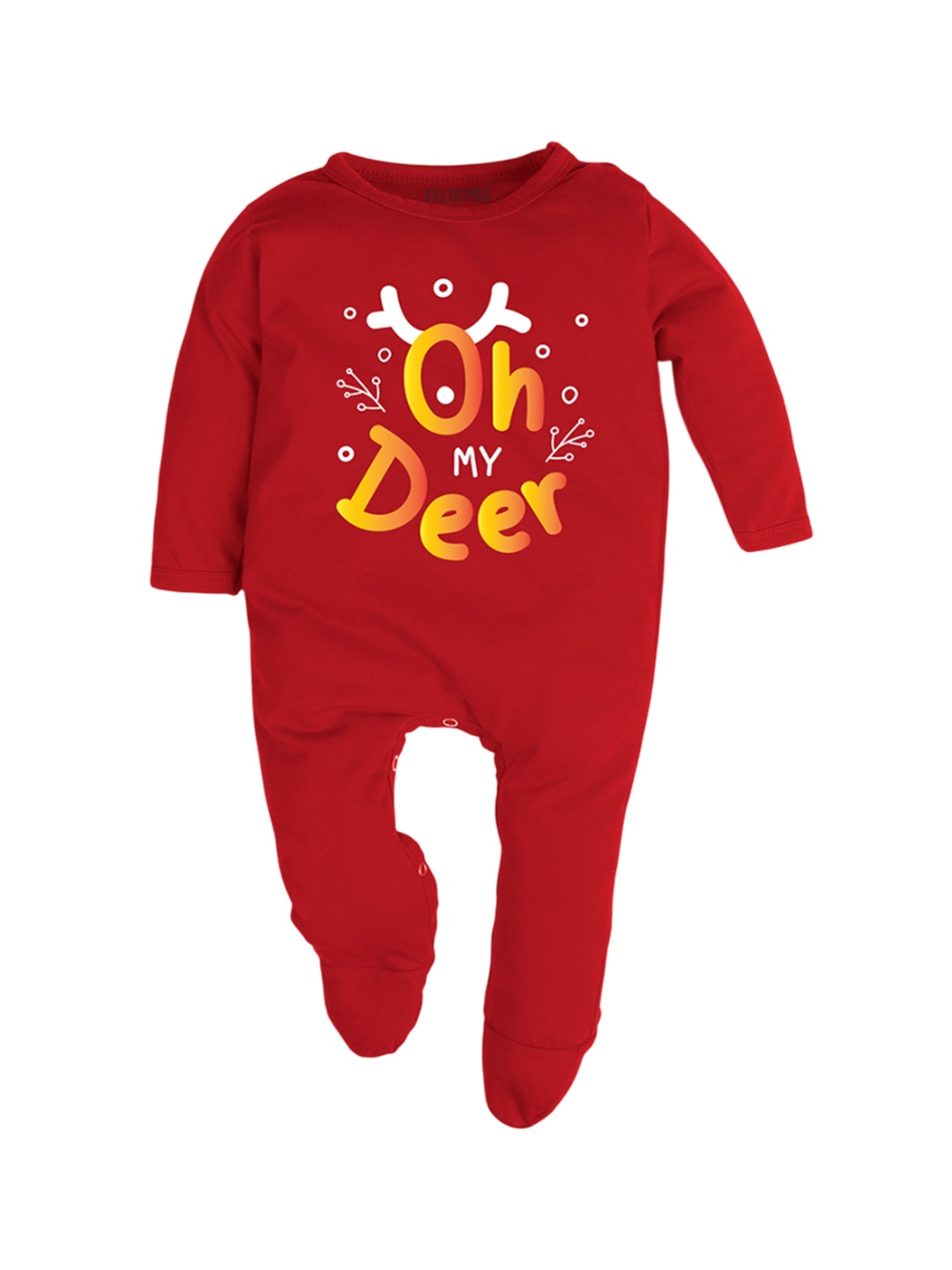 

FFLIRTYGO Kids Printed Cotton Sleepsuit, Red