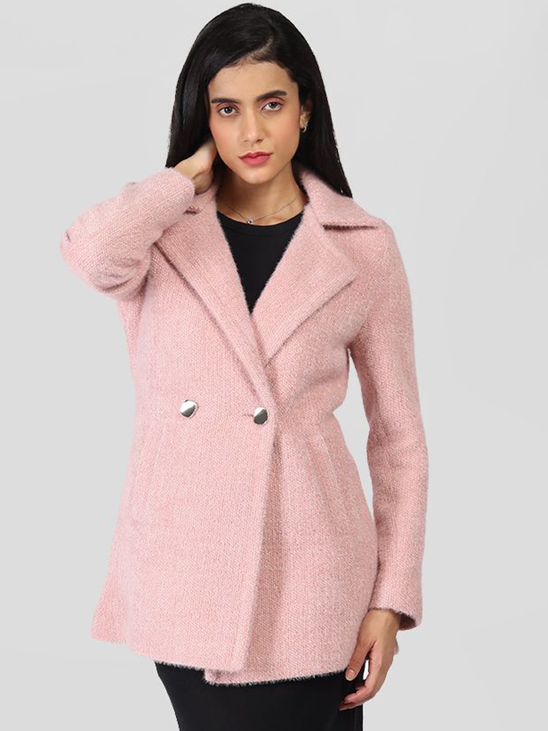 

The Roadster Lifestyle Co Double Breasted Parka Coat, Pink