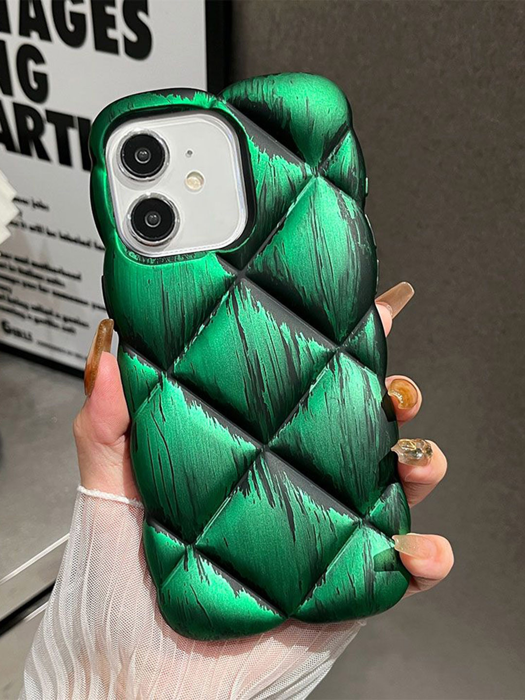 

Luxury Kase Abstract Printed iPhone 12 Back Case Mobile Accessories, Green