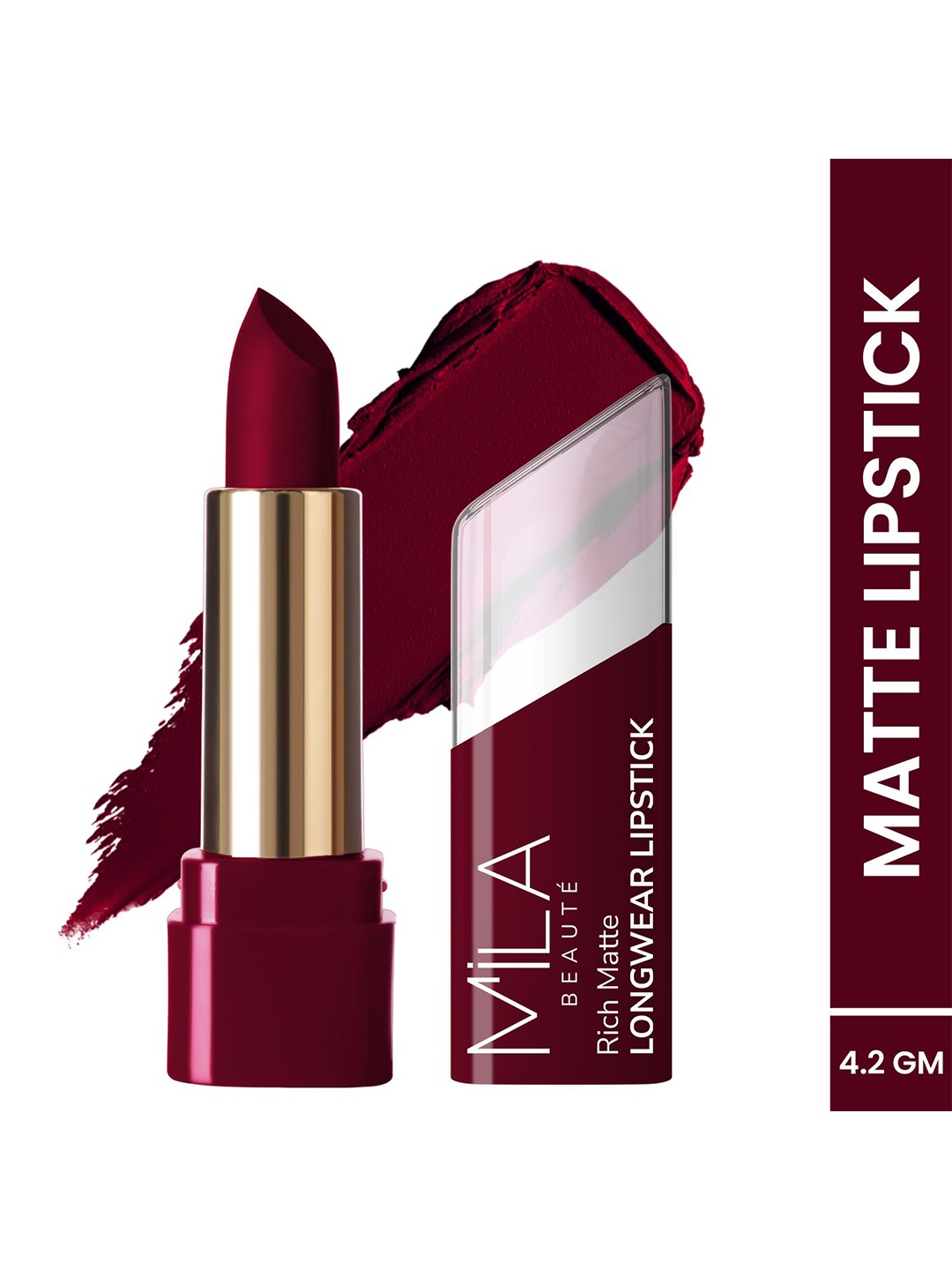 

MILA BEAUTE Rich Matte Longwear Bullet Lipstick With Vitamin E- 4.2 g - Fired Up - 606, Brown