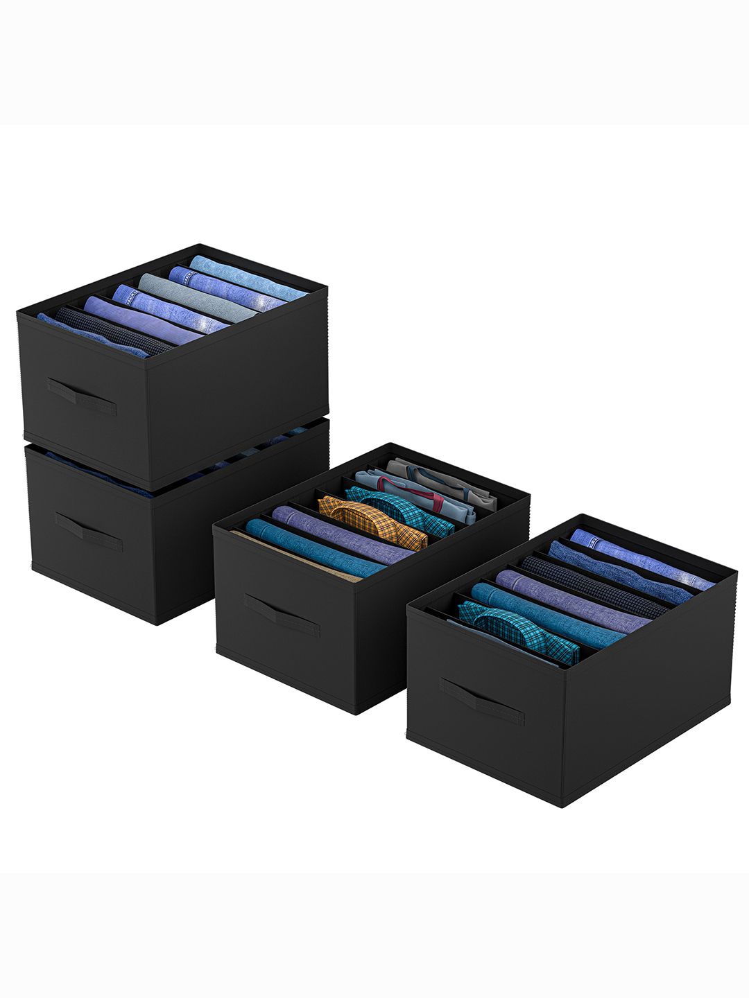 

Kuber Industries Black Set of 4 Regular Drawer Organiser Organisers
