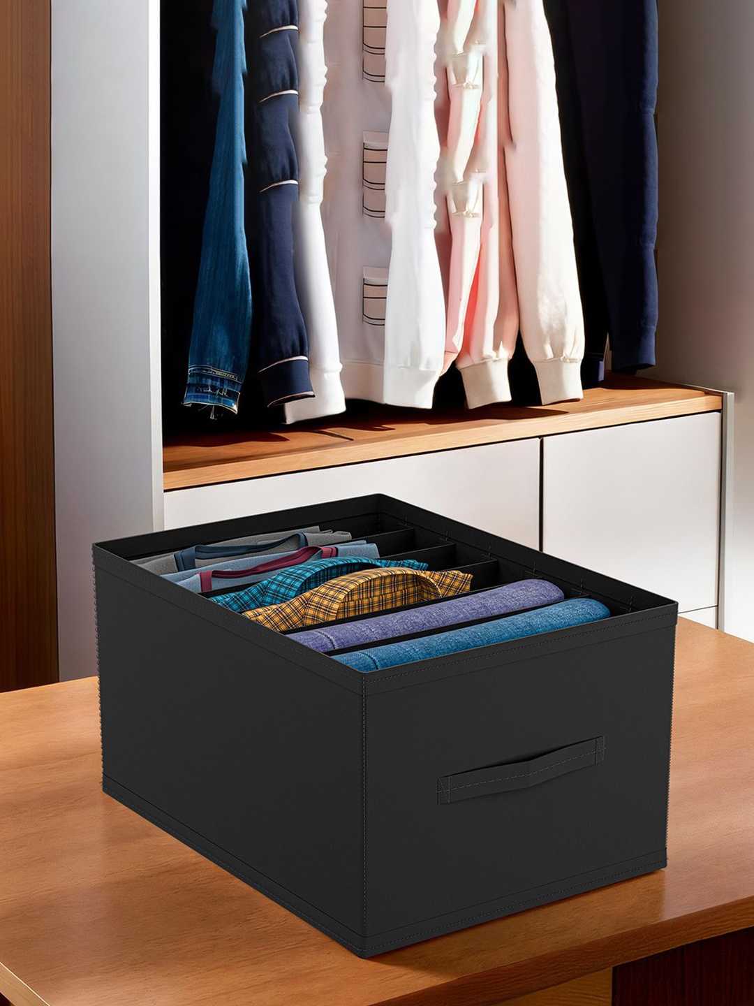 

Kuber Industries Black Set of 2 Regular Drawer Organiser Organisers
